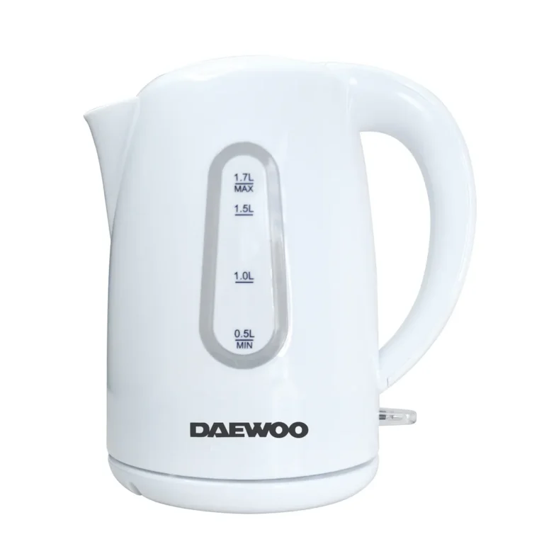 Daewoo Vezeték nélküli elektromos vízforraló, BPA-mentes műanyag, 1,7 L, 2000 W, fehér