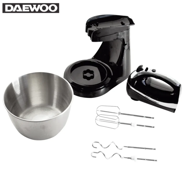 Daewoo Tálas mixer kiegészítőkkel, 5 sebesség, 300 W, szürke-fekete
