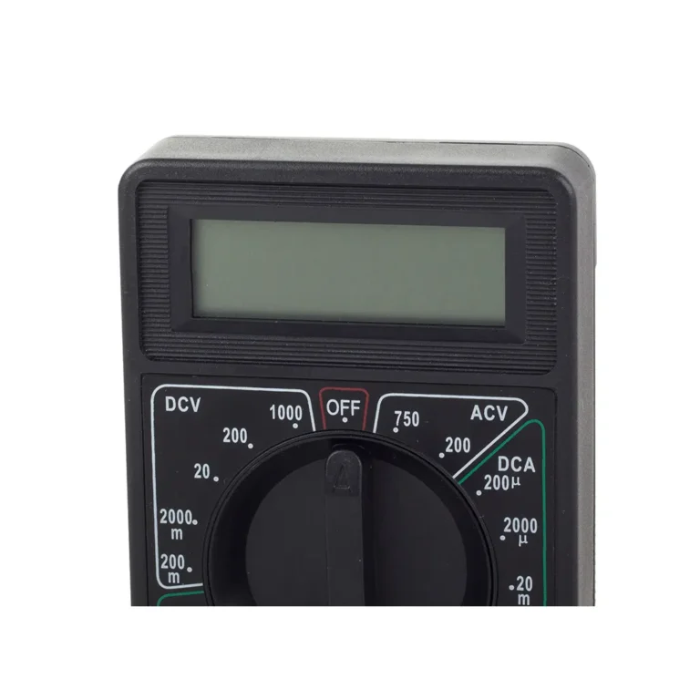 Digitális multiméter árammérő LCD kijelzővel, fekete