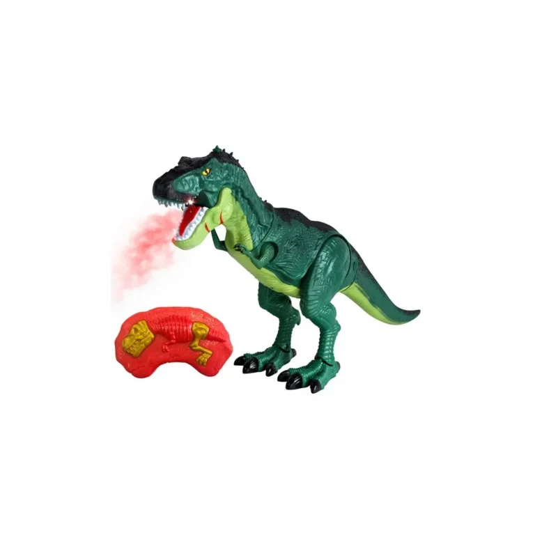 Interaktív, mozgó dinoszaurusz távirányítóval, fény- és  hanghatásokkal, zöld, 45x25,5cm, 3+