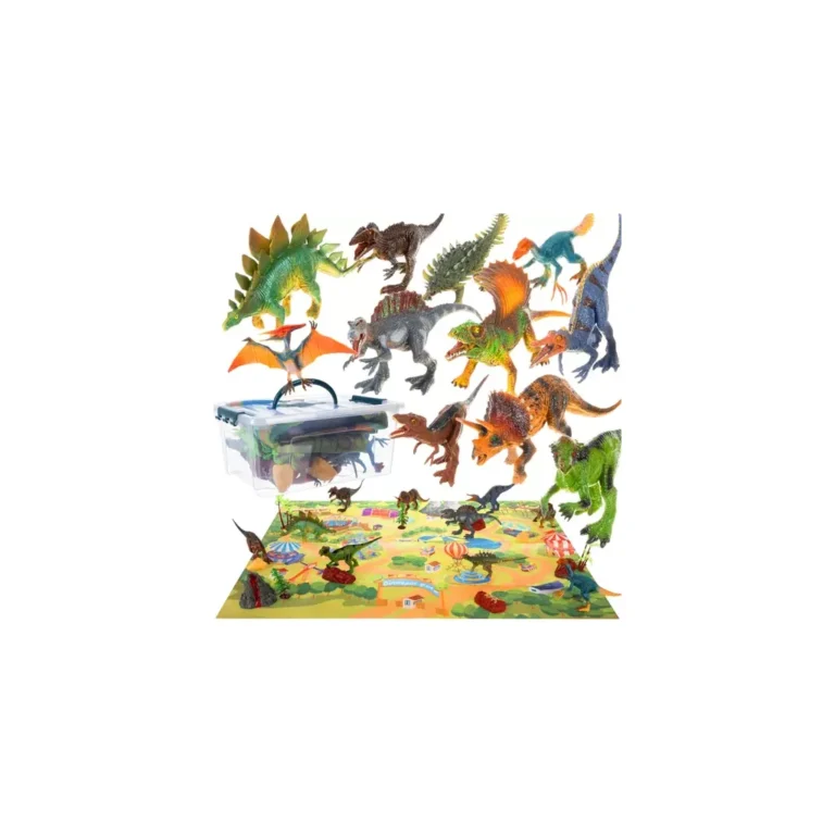Kruzzel 24 db-os dinoszaurusz figura készlet játszószőnyeggel