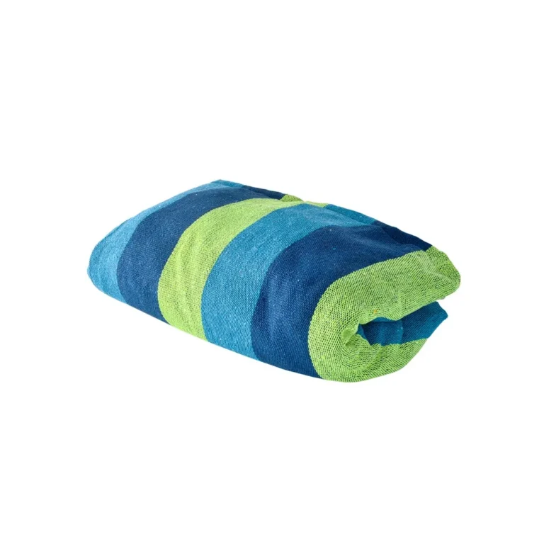 Dupla függőágy, pamut, 160x195 cm, kék-zöld