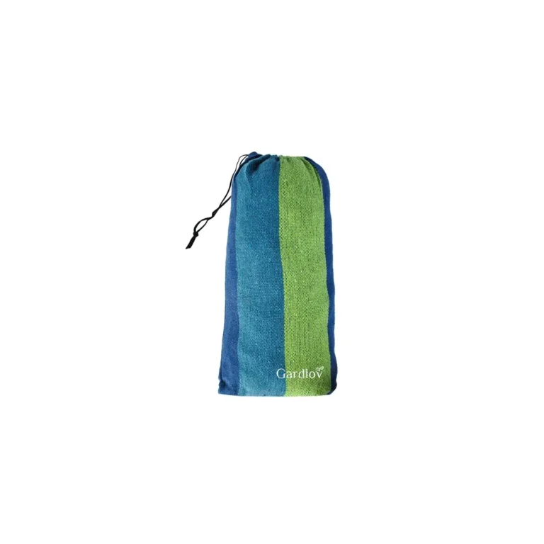 Dupla függőágy, pamut, 160x195 cm, kék-zöld