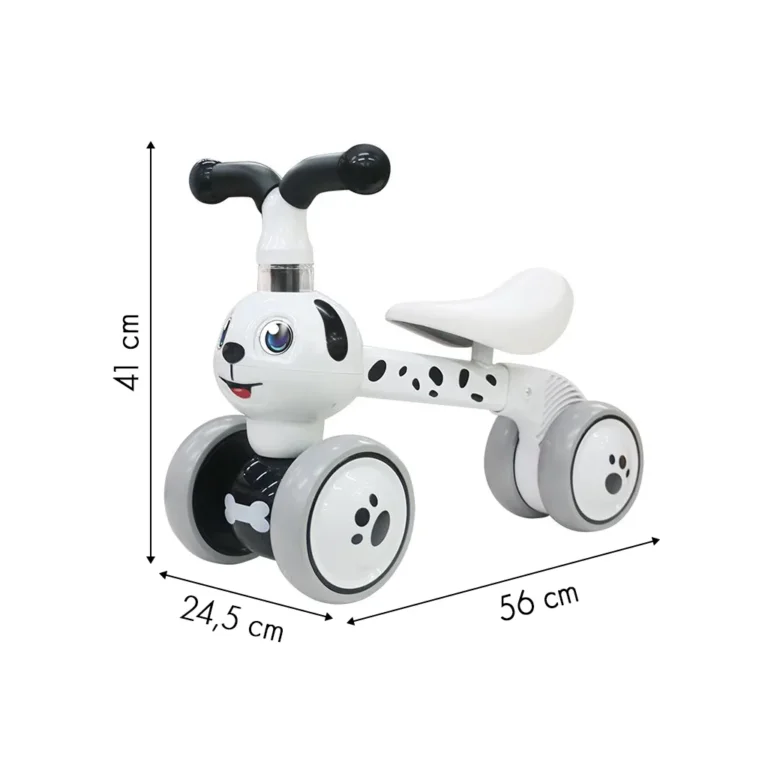 ECOTOYS Kutya alakú futóbicikli, 56x24.5x41 cm, fekete-fehér