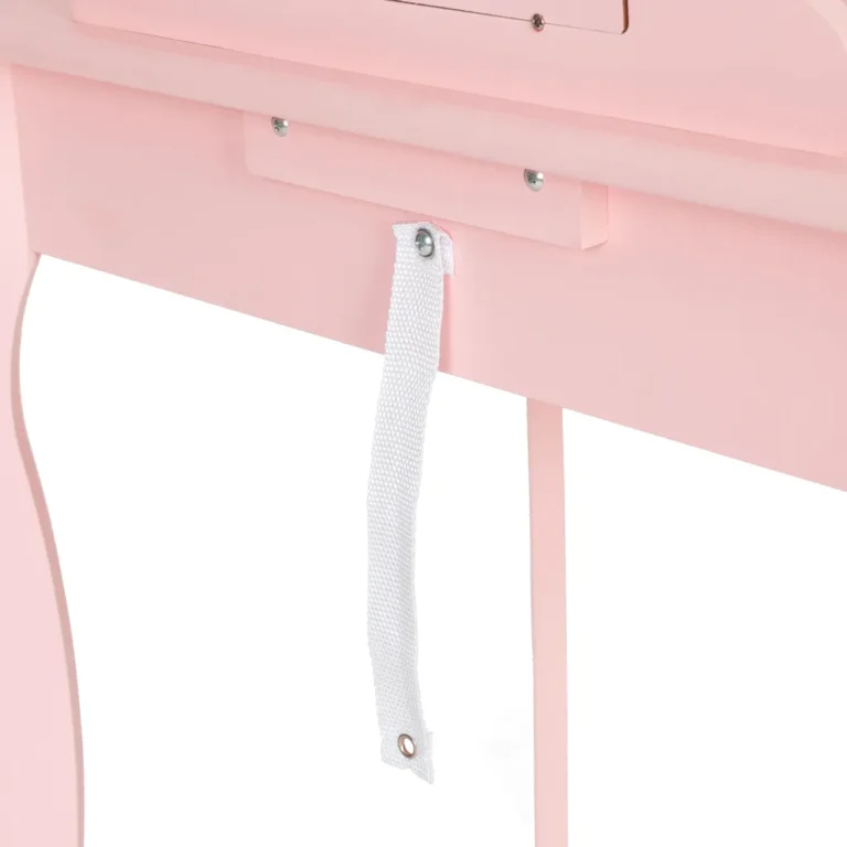 ECOTOYS Fiókos gyermek fésülködő- öltözőasztal tükörrel, székkel, 110x65x43 cm, rózsaszín