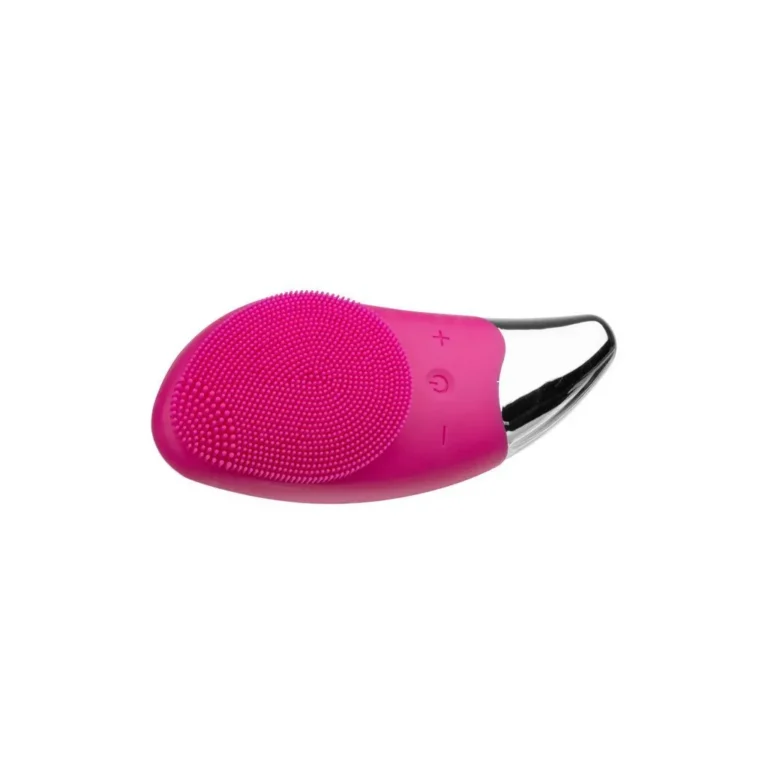 Elektromos arctisztító kefe és masszírozó készülék, USB-ről tölthető, 5,5×13,5 cm, rózsaszín