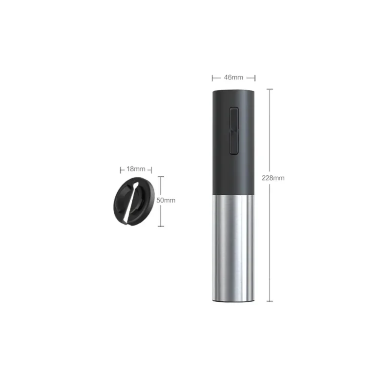 Elektromos dugóhúzó bornyitó, USB, 22.8cm X 4.6cm, fekete-króm szín