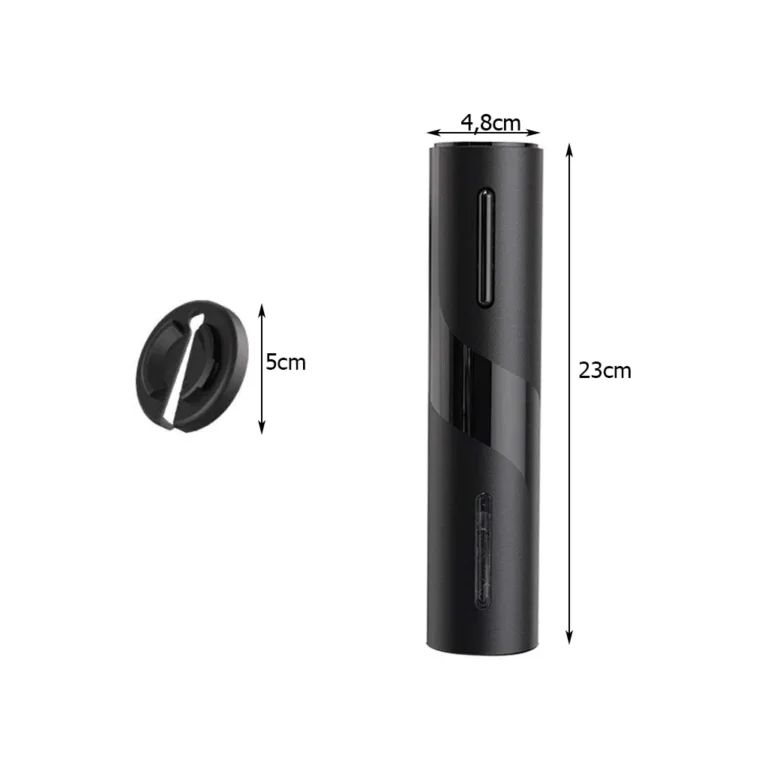 Elektromos dugóhúzó bornyitó LED fénnyel, USB, 23cm X 4.8cm, fekete