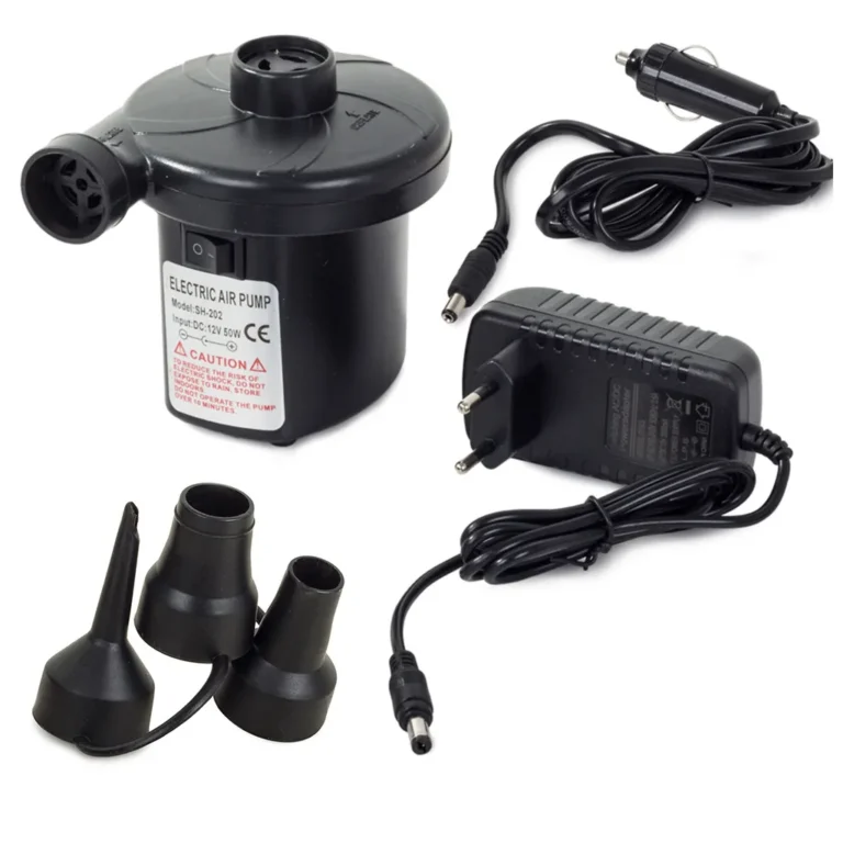 Elektromos pumpa 3 különböző fejjel, 230v/12v, 50W, fekete