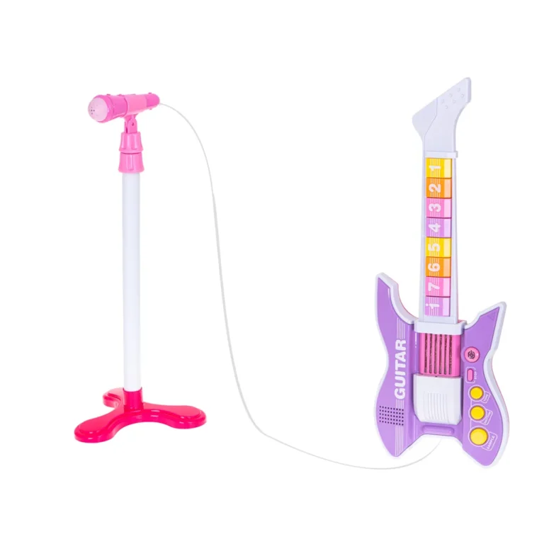 Elektromos rock gitár mikrofonnal, lila