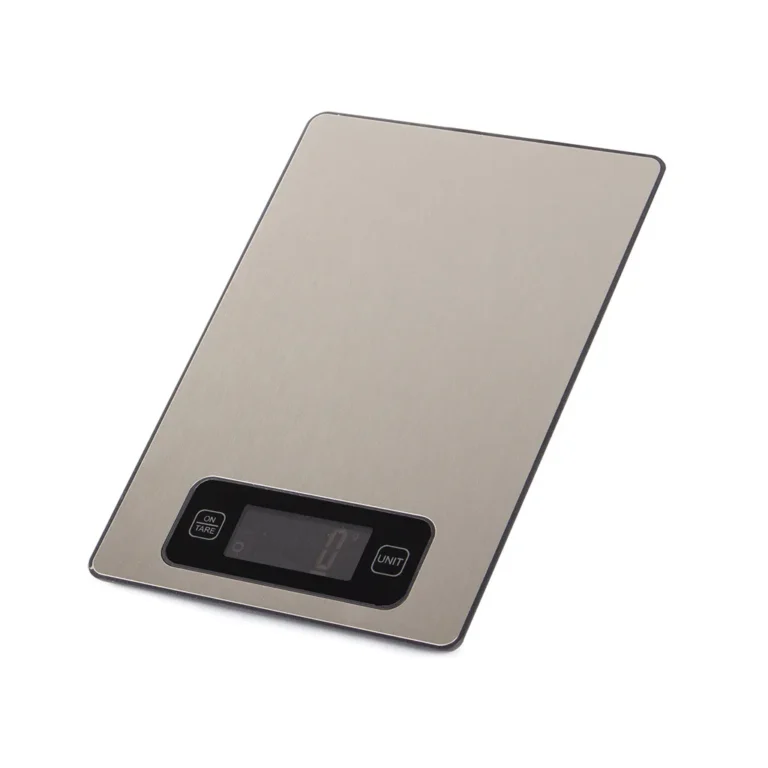 Elektronikus konyhai mérleg LCD kijelzővel, 1 g-5 kg, 22 cm x 15 cm, ezüst szín