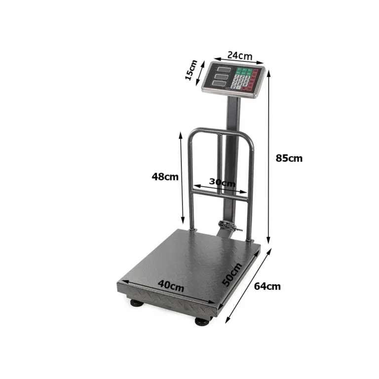 Elektronikus raktármérleg háttámlával, LCD kijelzővel, akkumulátorral 300kg, szürke