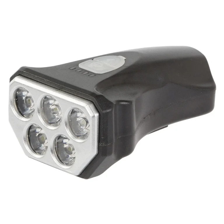 Elöl Felszerelt 5 LED-es USB-s Kerékpárlámpa: Fekete Színű, IPX-4 Vízálló, 3 Működési Mód