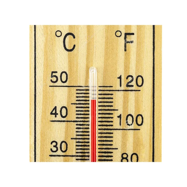 Fa hőmérő, 4x21,5 cm, viágosbarna