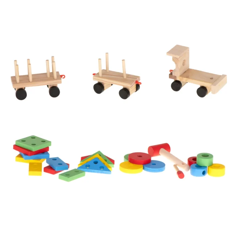Fa ügyességi játék, puzzle vonat, 30cm