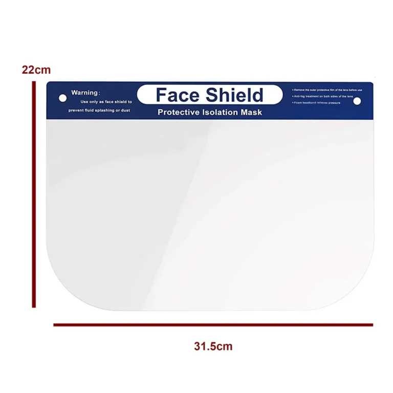 Face Shield Arvédő pajzs, 22cm x 32cm, kék-átlátszó, PVC