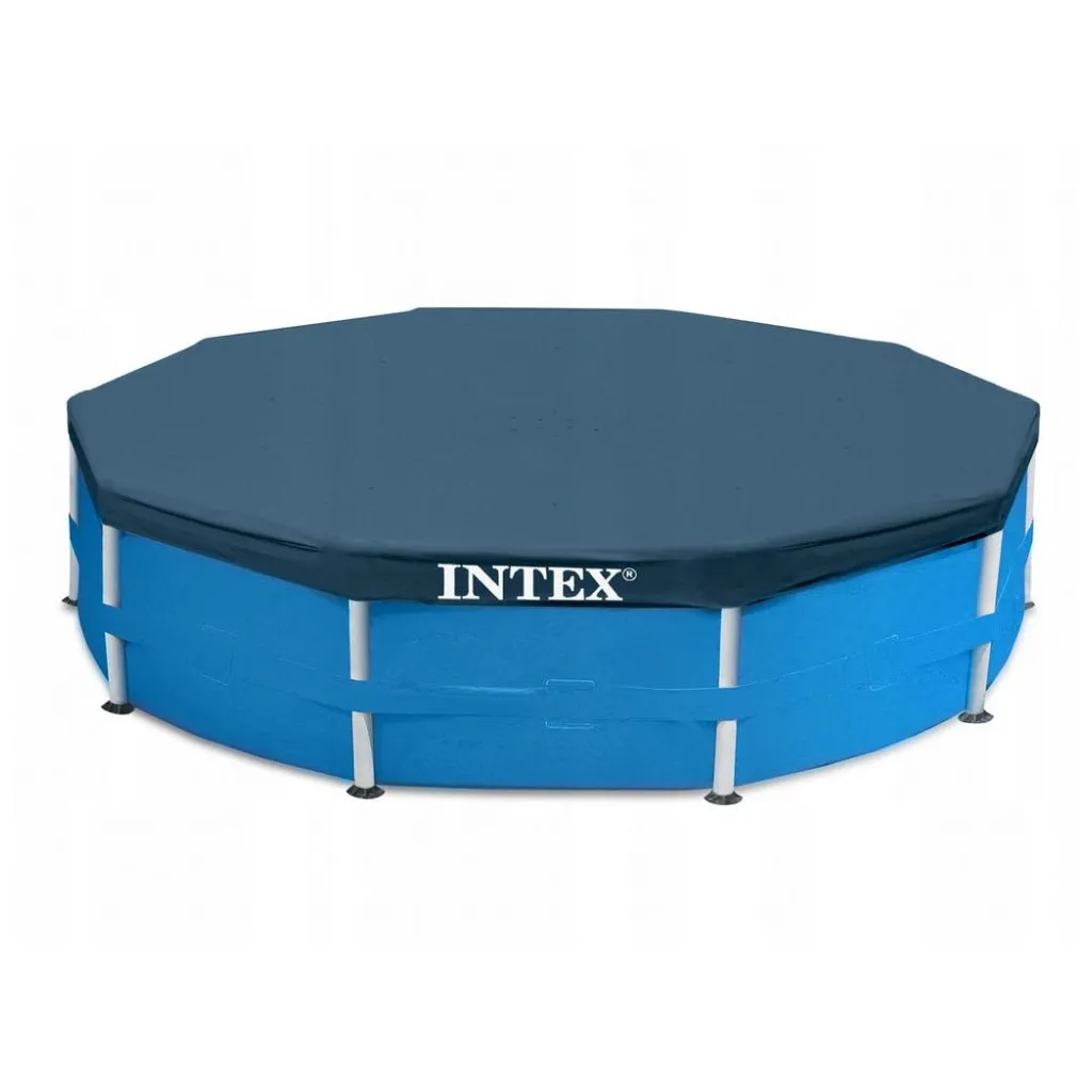 INTEX 28032 medence takaró 457 cm-es kör alakú csővázas medencékhez, kék