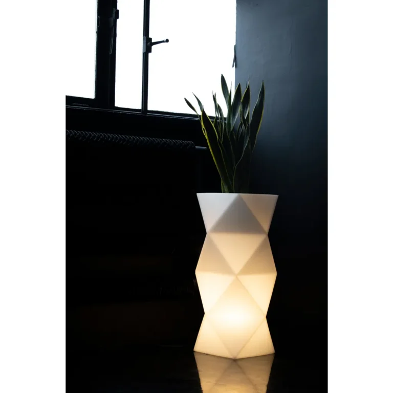 Asti növényváza E27 LED-világítással, 29x78 cm, fehér, modern design