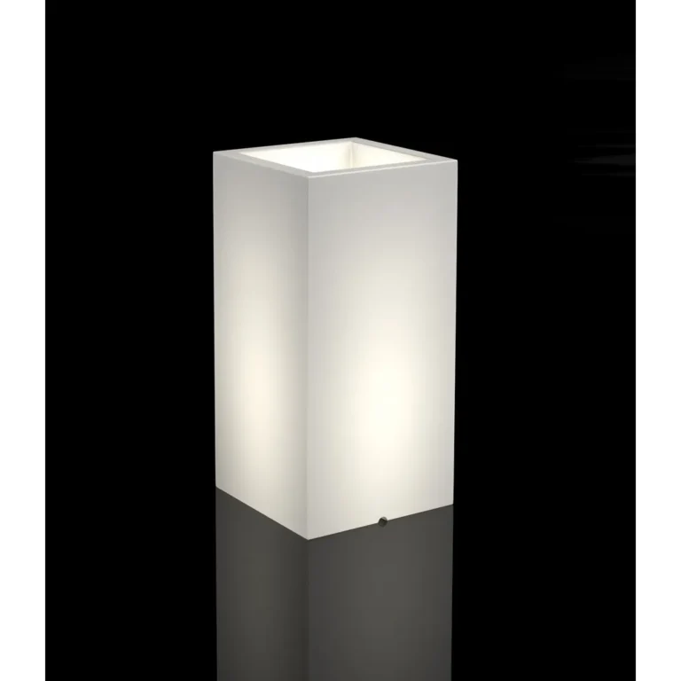 Modern virágcserép világítással, UV védelemmel, 35x70 cm, fehér