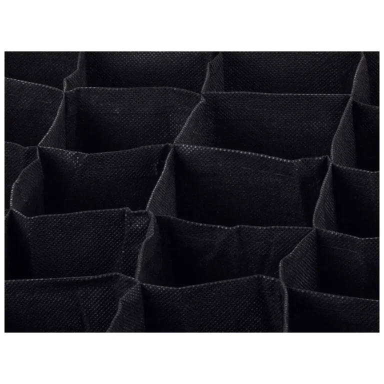 Összehajtható 20 rekeszes alsónemű tároló, 35x11.5 cm, fekete