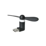 Mini microUSB USB ventilátor, fekete