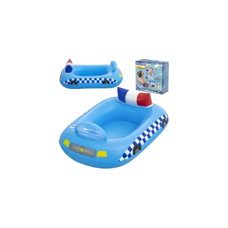 BESTWAY 34153 Felfújható rendőrautós baba csónak, 97×74 cm, kék
