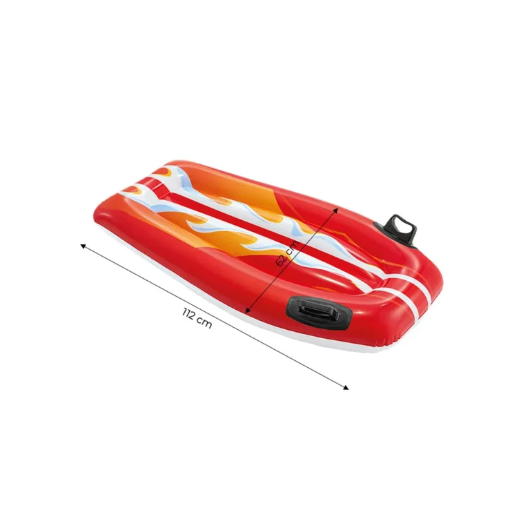 INTEX szörfdeszka alakú felfújható matrac fogantyúkkal, 112x62 cm, piros