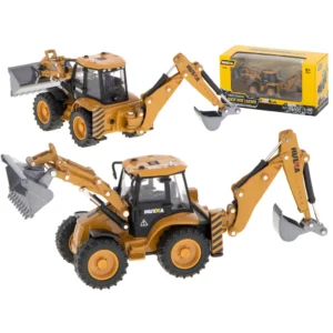 Fém kotró- rakodógép, dupla kanalas, Die-Cast fém modell H-toys 1704 1:50