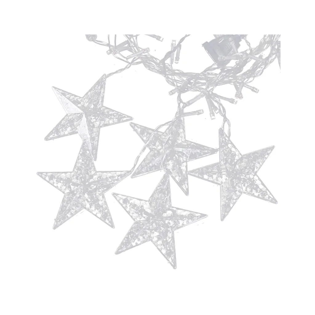 Hópehely-csillag fényfüggöny, karácsonyi fény, 4m 138 LED, többszínű LED fény