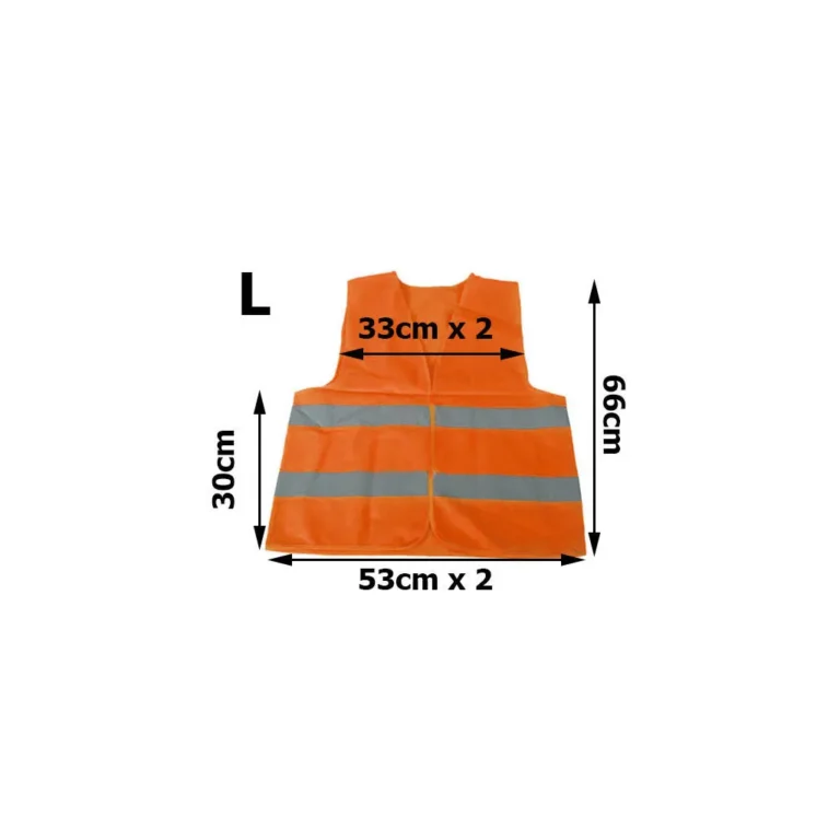 Fényvisszaverő közúti figyelmeztető mellény tépőzárral, narancssárga L