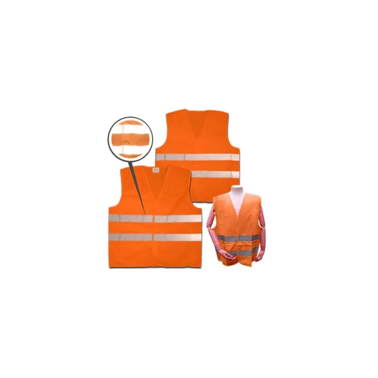 Fényvisszaverő közúti figyelmeztető mellény tépőzárral, narancssárga XL