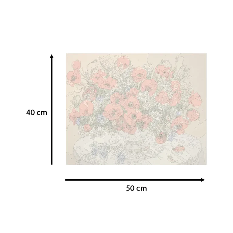 Festés számok szerint 50x40cm Virágok
