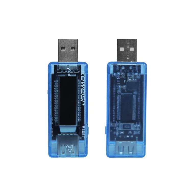 USB 3.0 feszültségmérő LCD kijelzővel, kék, 7,3x1,3x2,3 cm