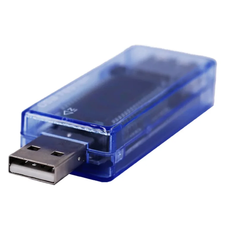 USB 3.0 feszültségmérő LCD kijelzővel, kék, 7,3x1,3x2,3 cm