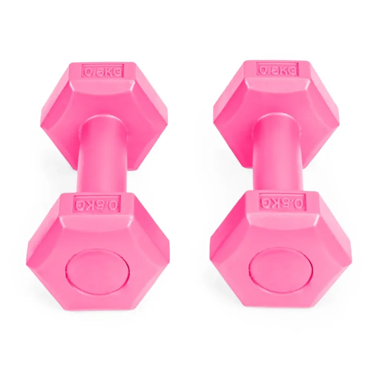 2 db-os fitness kézisúlyzó készlet 2x 0,5 kg, rózsaszín