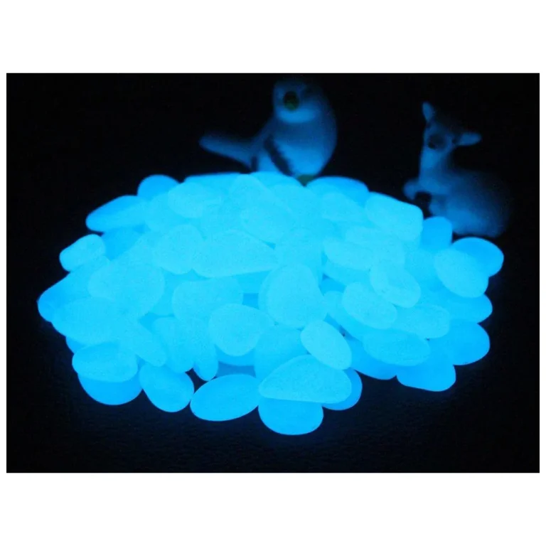 100 db fluoreszkáló díszkavics, 2 cm, kék