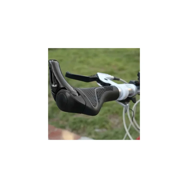 Csúszásmentes kerékpár markolat végelemmel, 2 db, ergonomikus alak, 2.2x14 cm, fekete