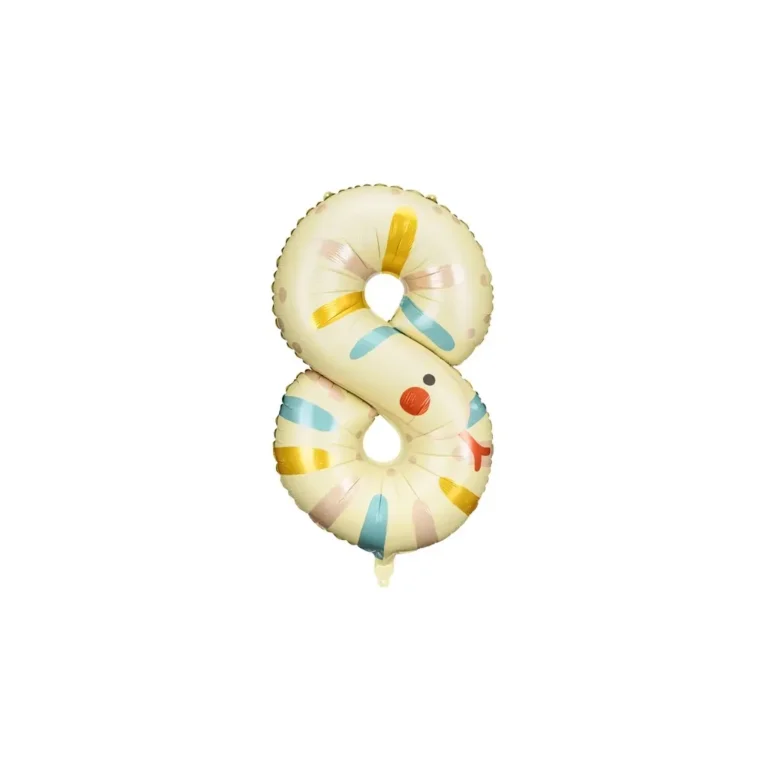 Fóliából készült születésnapi lufi "8" - Kígyó 55x88 cm