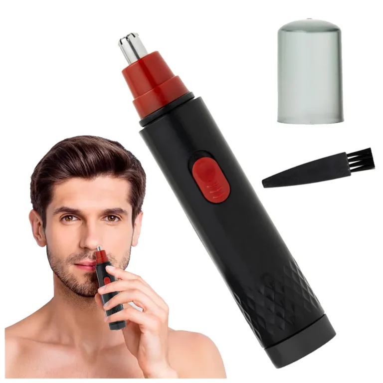 Fül- orrszőrnyíró, trimmer borotva tisztítókefével, 2 W, fekete-piros