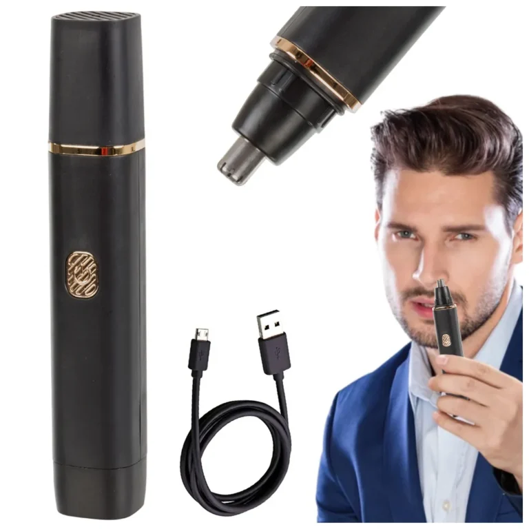 Fül- orrnyíró férfi borotva akkumulátorral, micro USB töltés, 14x2.5 cm, fekete