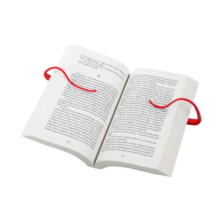 Genius Ideas állítható könyvcsipesz, 4 cm vastagságú papírkötéshez, piros