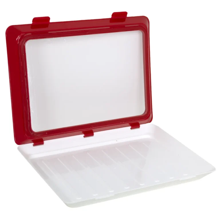 Frissen tartó tároló doboz, XL 38 x 26 x 3 cm, 1 db, piros-fehérszín