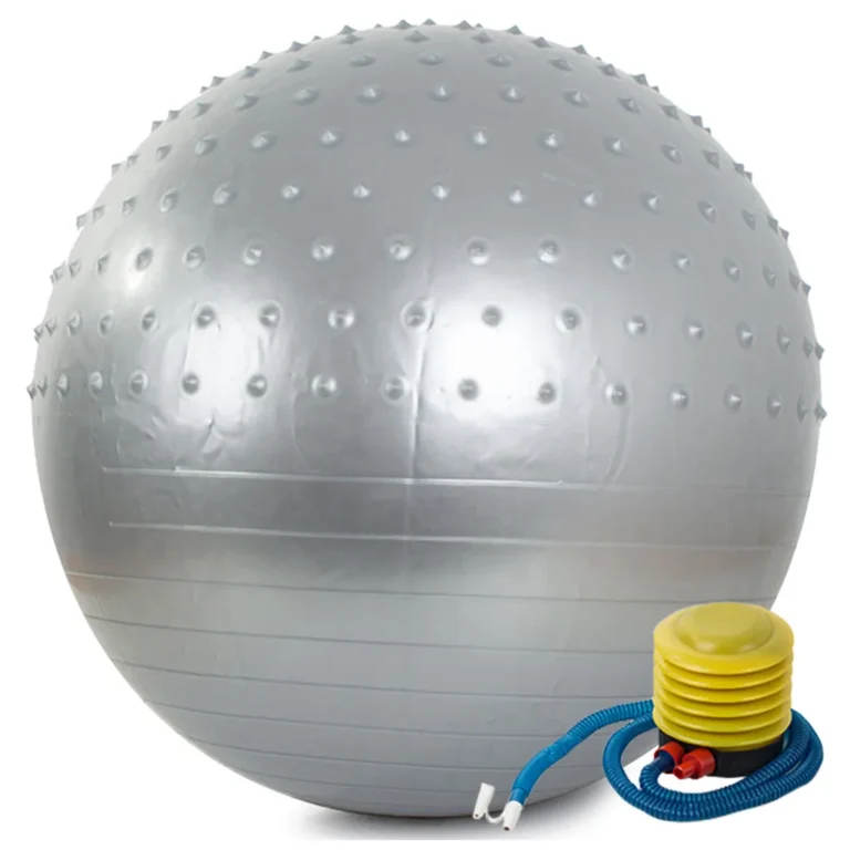 Gimnasztikai fitness labda pumpával, 55cm, ezüst szín