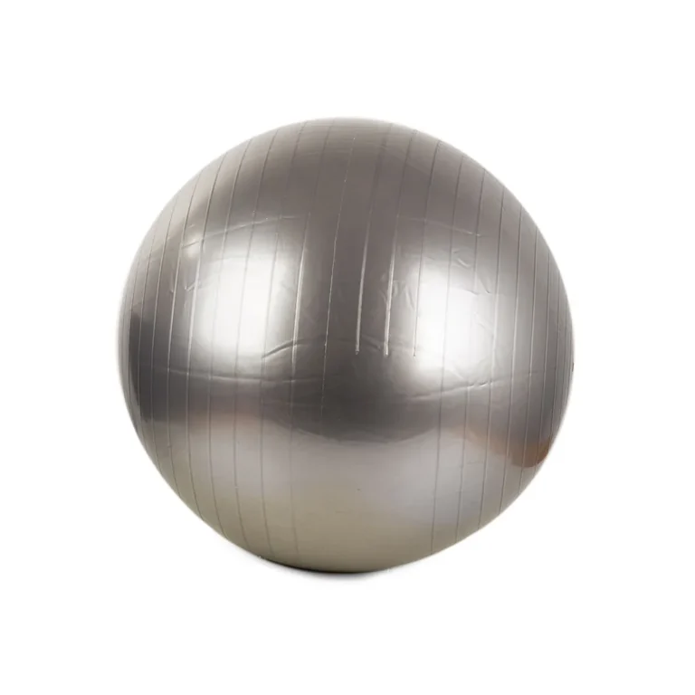 Gimnasztikai rehabilitációs labda pumpával, 65cm, ezüst szín