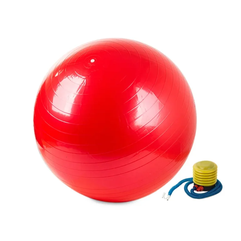 Gimnasztikai rehabilitációs labda pumpával, 65cm, piros