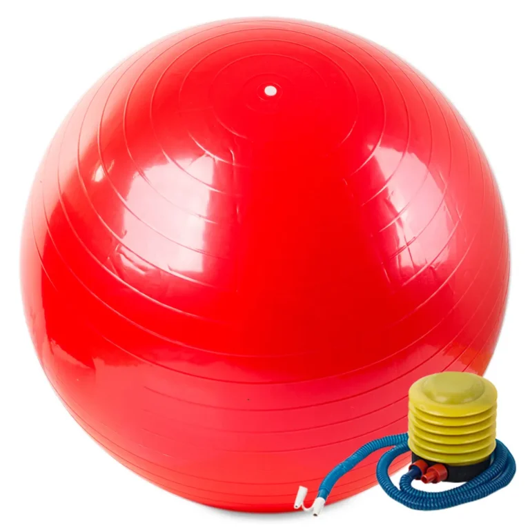 Gimnasztikai rehabilitációs labda pumpával, 65cm, piros