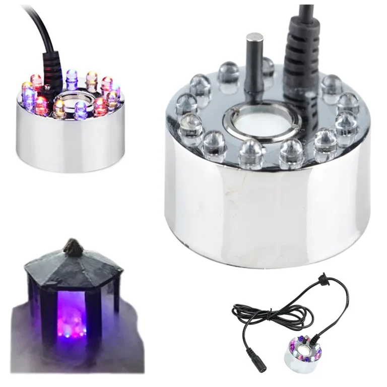 Gőzfejlesztő ionizátor, párásító, RGB világítás, 25 W, 230V / 24V, 47 x 47 x 40mm, ezüst szín
