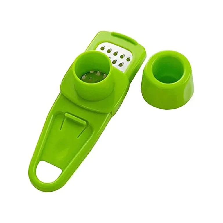 Kompakt konyhai fokhagyma/gyömbér/dióreszelő ujjvédővel, zöld, 1,,5x4x4 cm