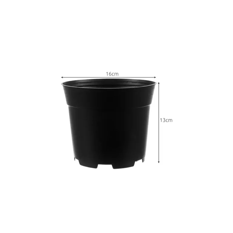 2 l-es műanyag faiskolai cserép, 500 db-os készlet, 13x16 cm, fekete
