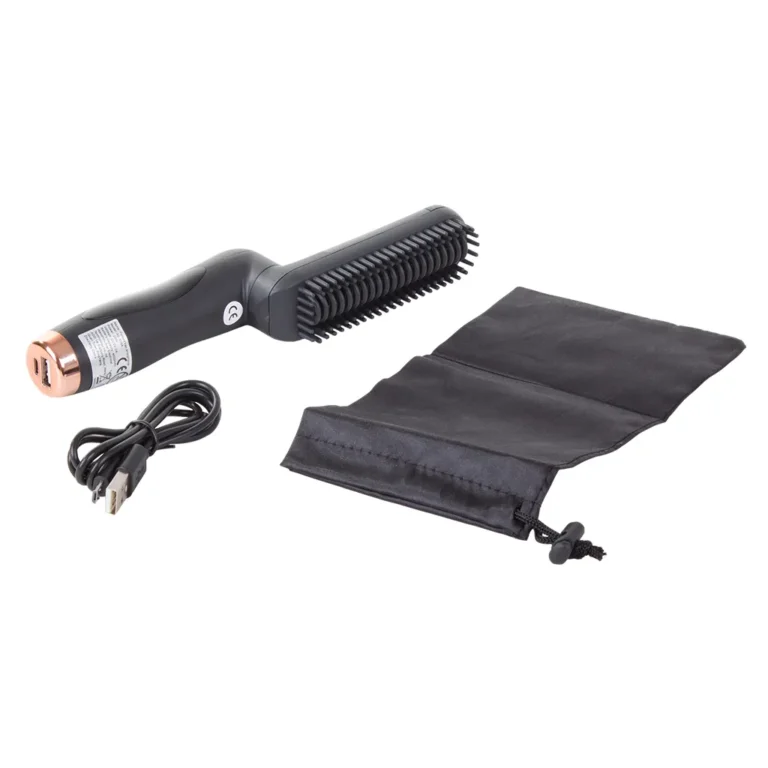Hajegyenesítő, szakállkefe akkumulátorral, USB, 160 – 180 ℃, 20 W, fekete